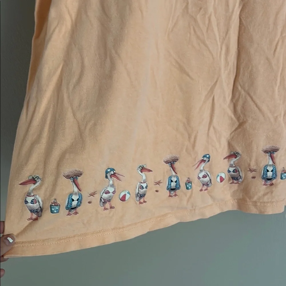 Peach Graphic T-Shirt with Sea Gulls - Picture 8 of 12